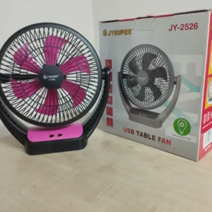 JYSUPER JY-2526 Rechargeable Desk Fan – 8000mAh Battery, Up-Down Movable Portable Table Fan for Home & Office Use
