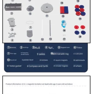 Magnet Science- 12 in 1 Physics Puzzle Science and Education Cutting-Edge Suspended Toy Set for STEM learning