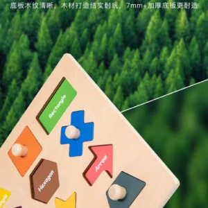 Montessori Toddler Teaching Aids Puzzle Montessori Magnetic Geometric Shape Inlay Board Wooden Shape Clutch Board Toy
