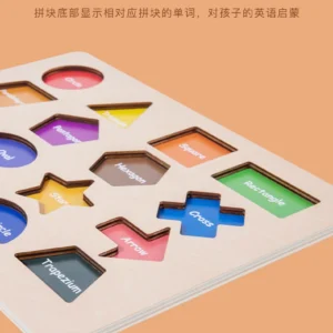 Montessori Toddler Teaching Aids Puzzle Montessori Magnetic Geometric Shape Inlay Board Wooden Shape Clutch Board Toy