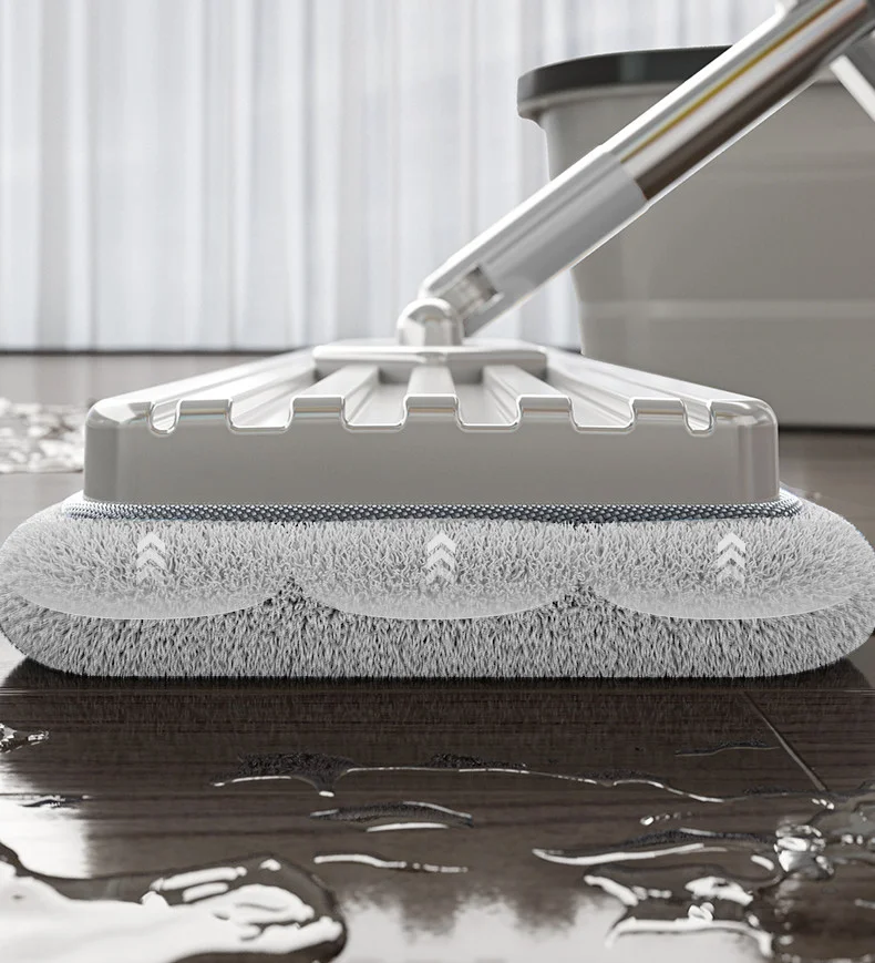Mop 2024 New Hand-free Flat Mop Floor Mop Cleaning Lazy Man Artifact Household Wooden and Dry Dual-use Wood Floor - Image 3