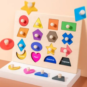 Montessori Toddler Teaching Aids Puzzle Montessori Magnetic Geometric Shape Inlay Board Wooden Shape Clutch Board Toy
